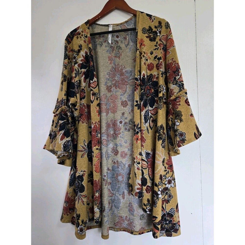 NY Collection Womens 14/16 Cardigan Open Whimsygoth Dark Floral Spring Flower